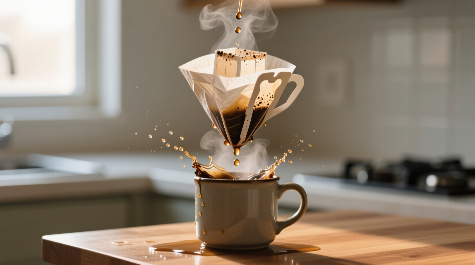 use a damp coffee filter to prevent splatters in the mi