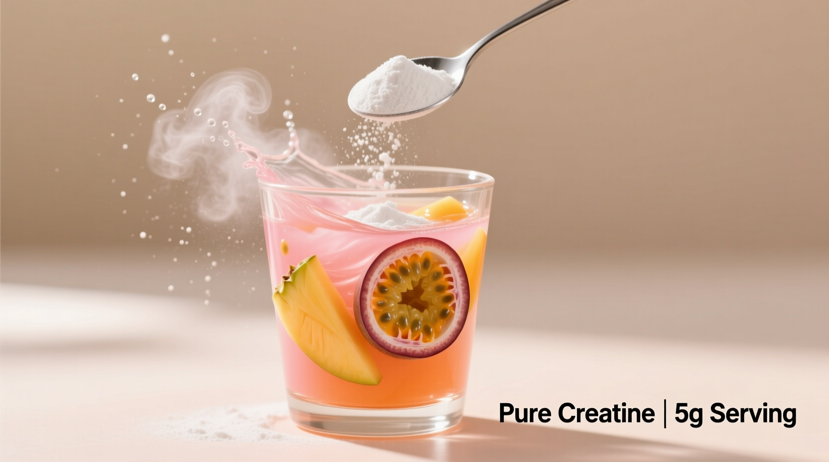 Creatine powder mixed in fruit juice