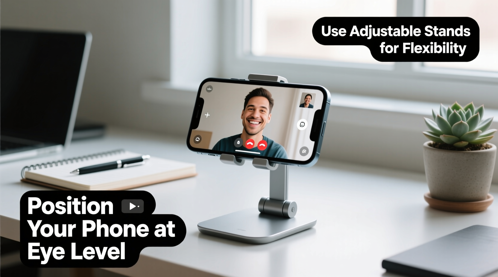 how to use a phone stand effectively during video calls and streaming