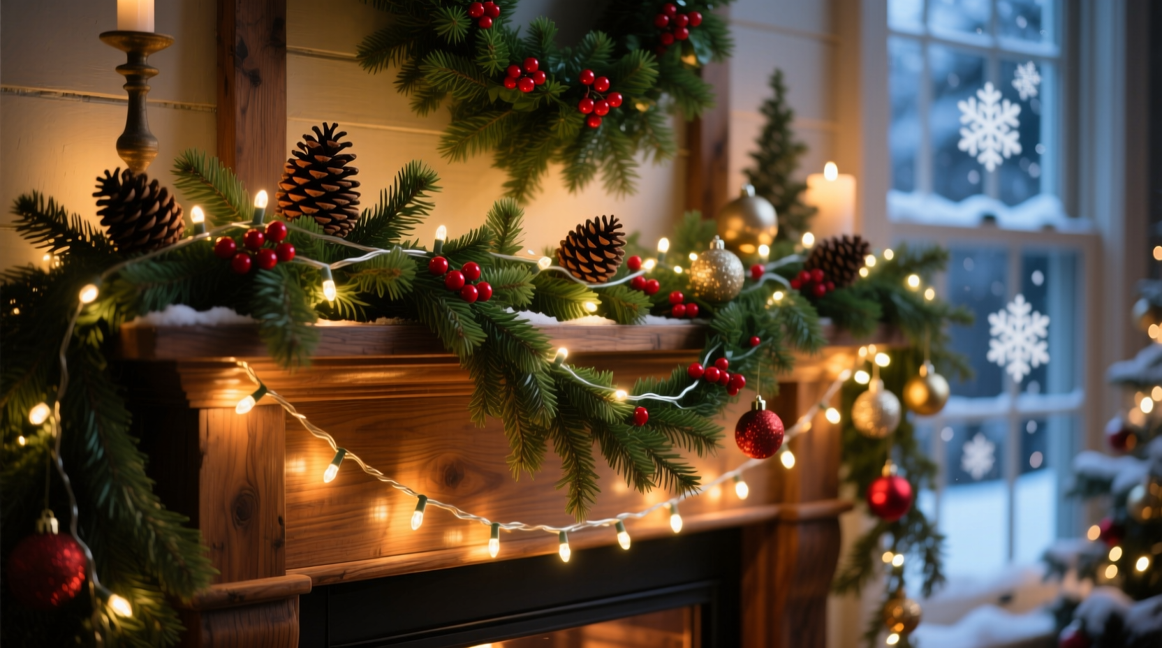 how to layer christmas lights and garlands for maximum depth