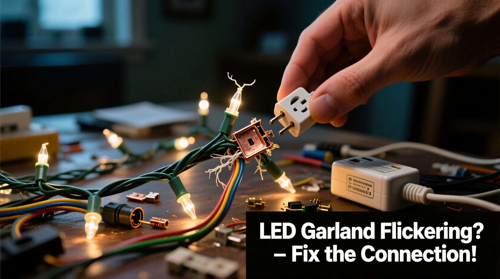 why is my led garland flickering and how to stabilize the connection