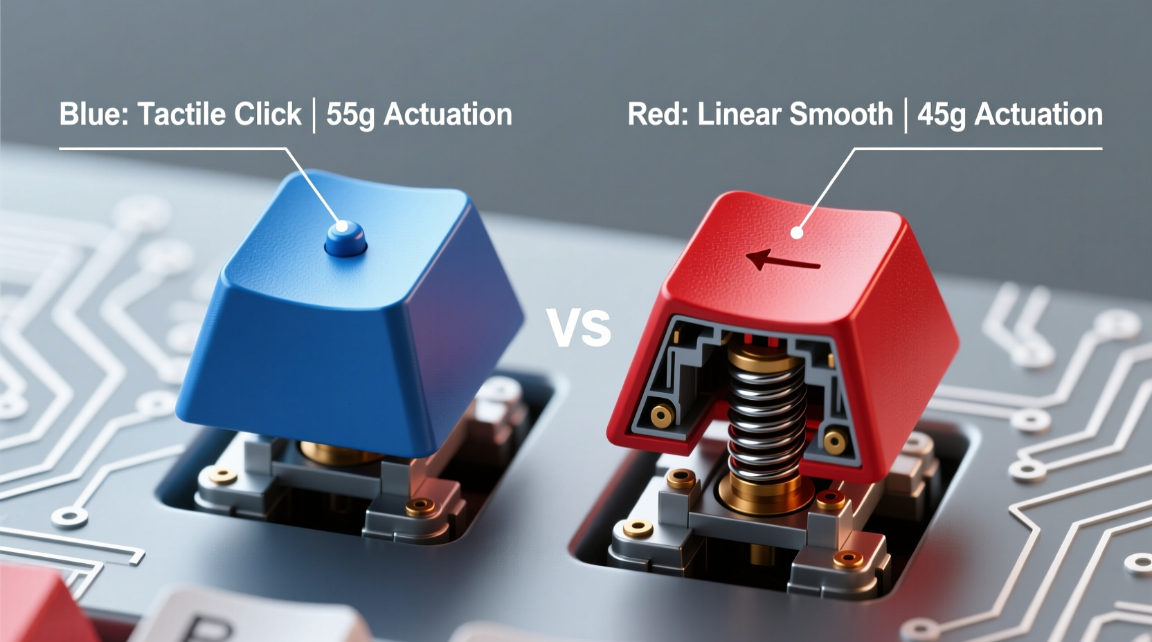 mechanical keyboard switches blue vs red which is actually better for gaming