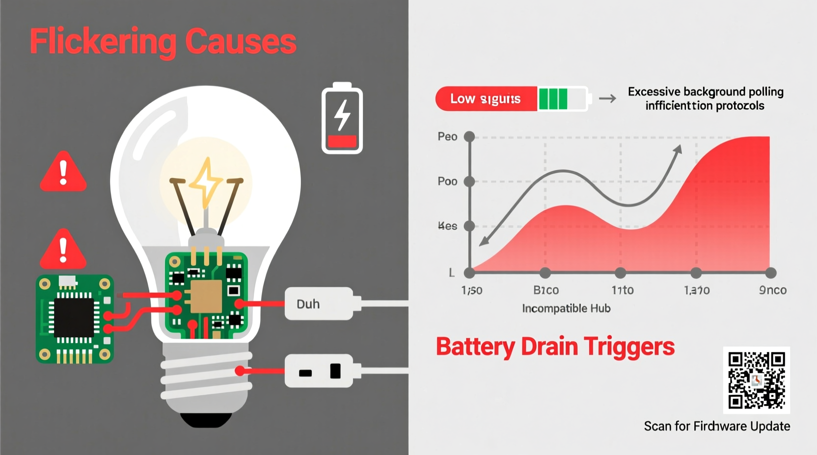 why is my smart bulb flickering and draining battery quickly