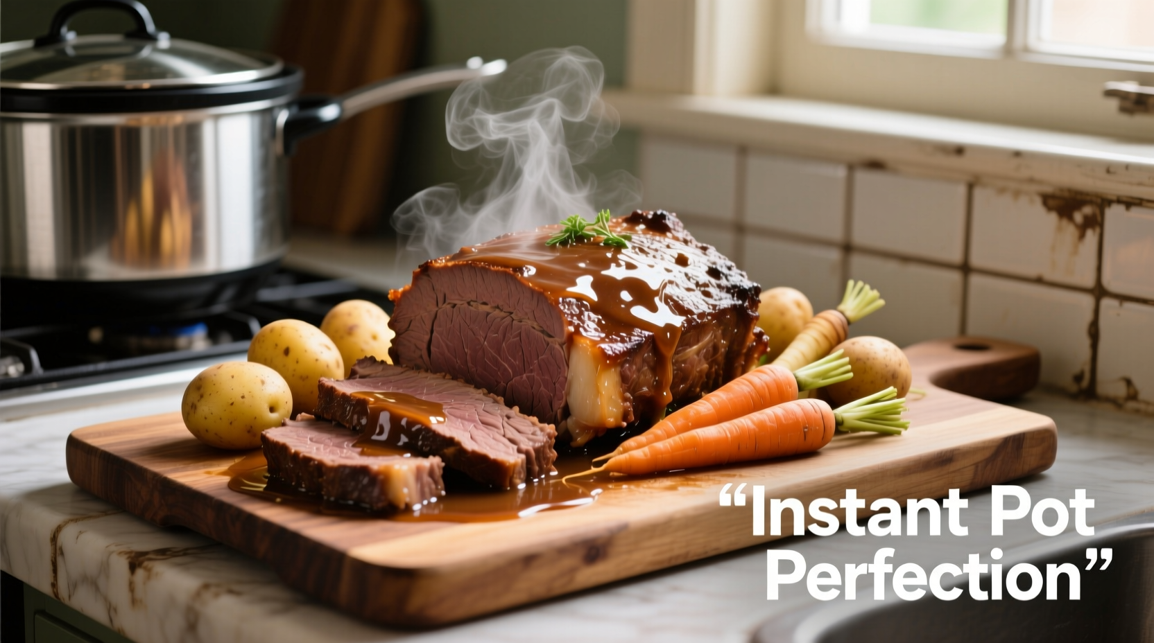Perfectly cooked Instant Pot pot roast with vegetables