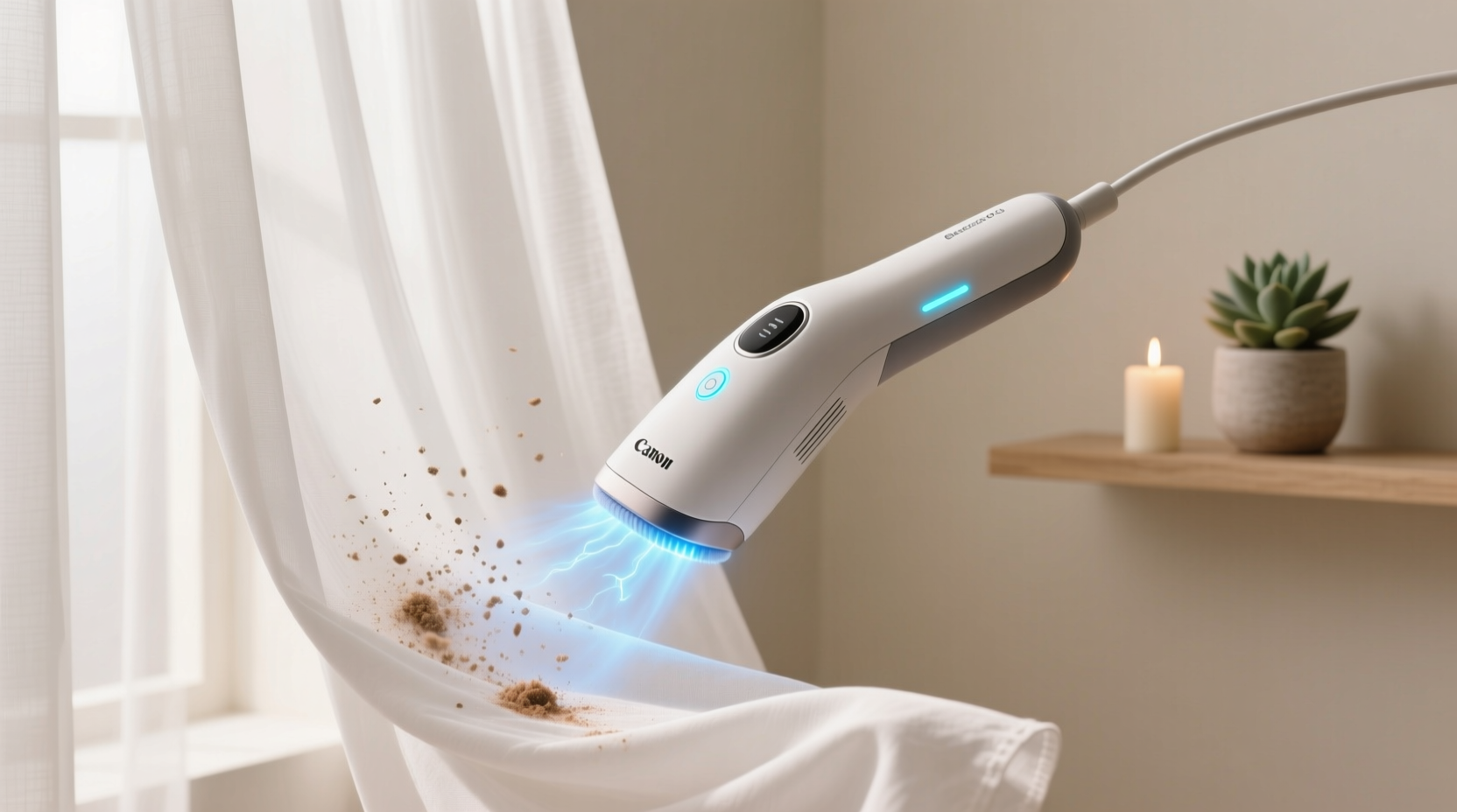 how to remove candle soot from sheer curtains