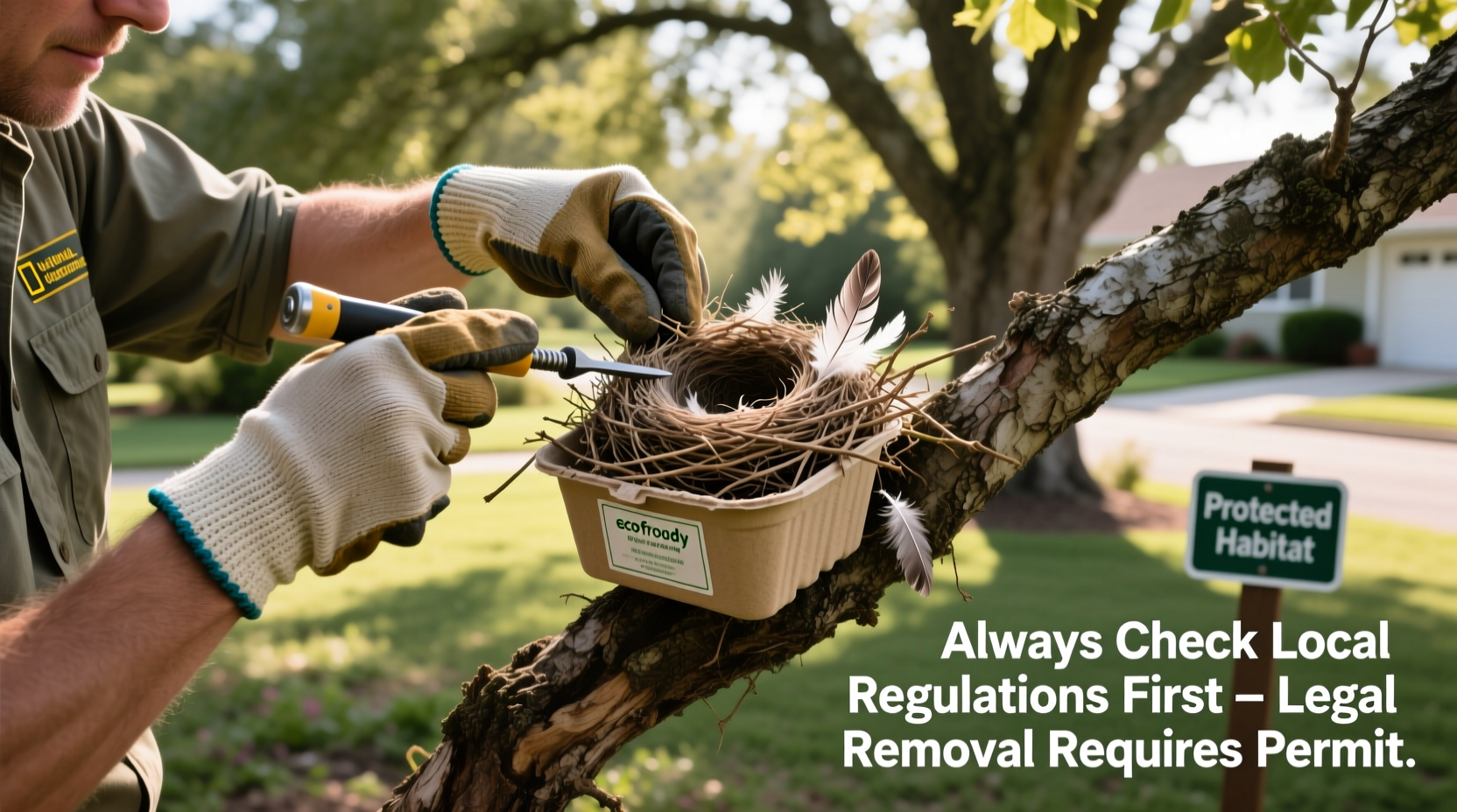 how to remove a birds nest