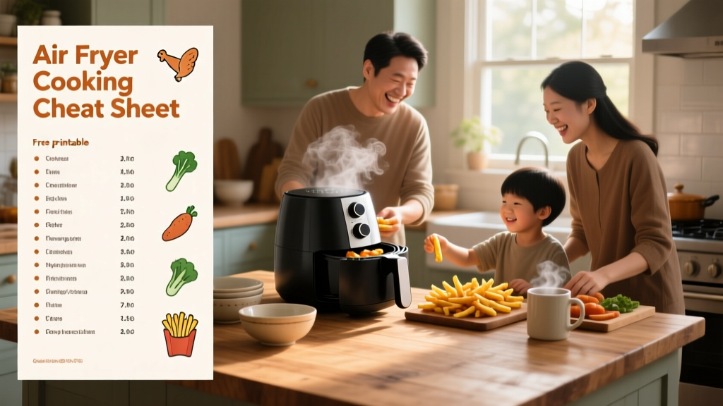 Air Fryer Cooking Cheat Sheet: Free & Printable Guide