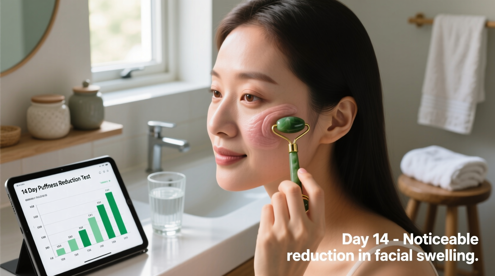 do facial rollers really reduce puffiness morning routine test after 14 days