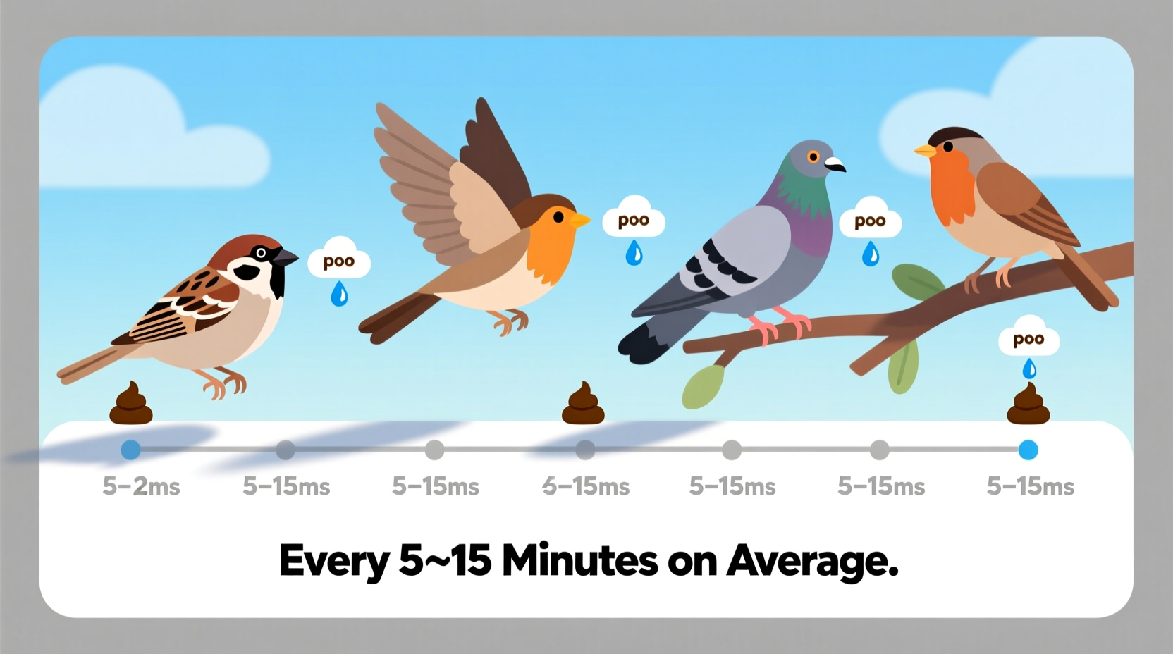 how often do birds poop