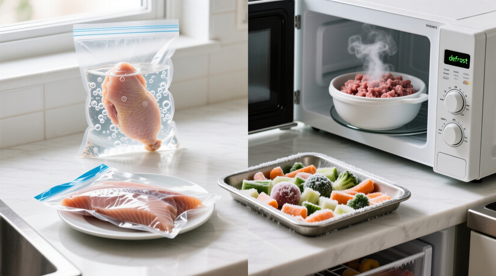the best and quickest ways to thaw frozen food