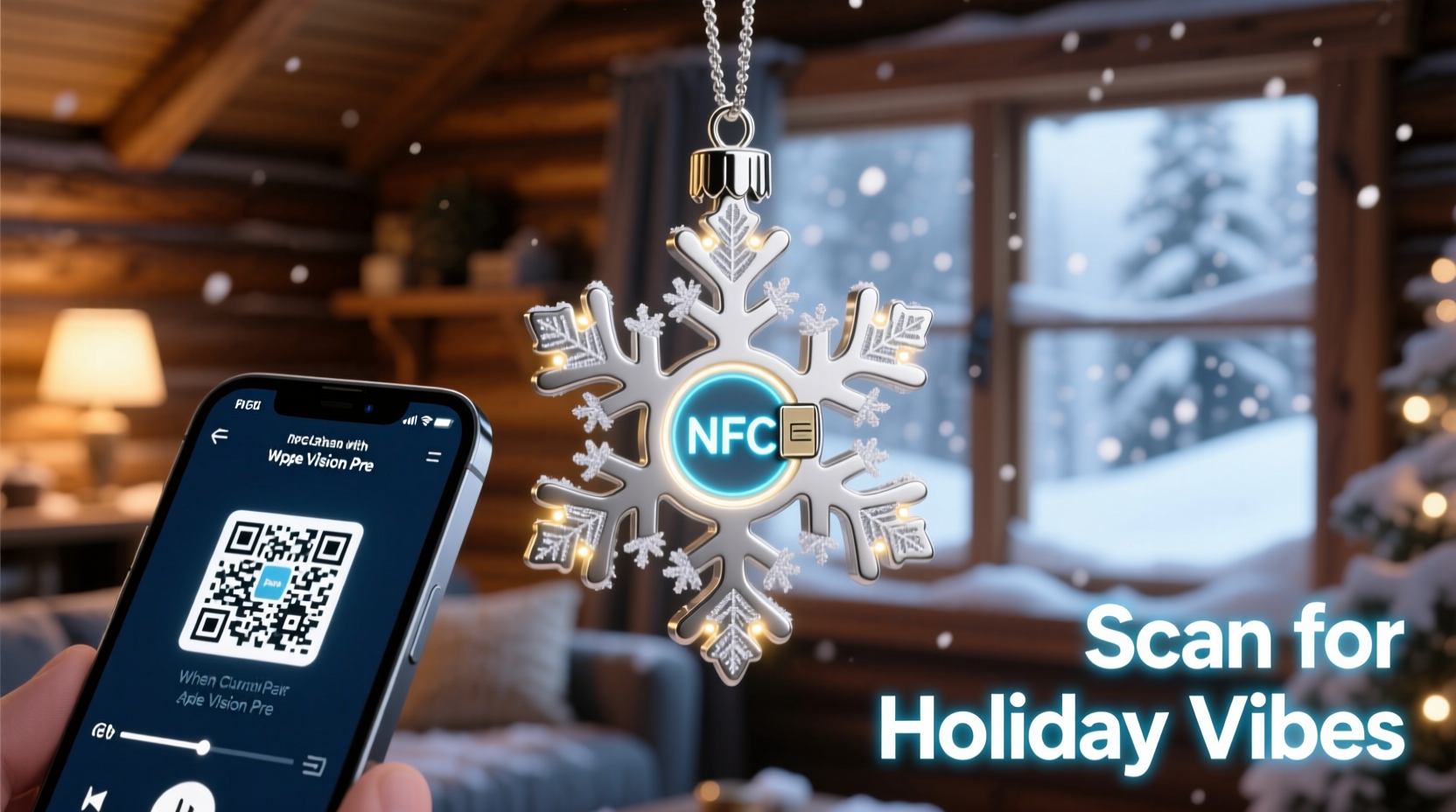 how to embed nfc chips in ornaments to trigger holiday playlist qr codes