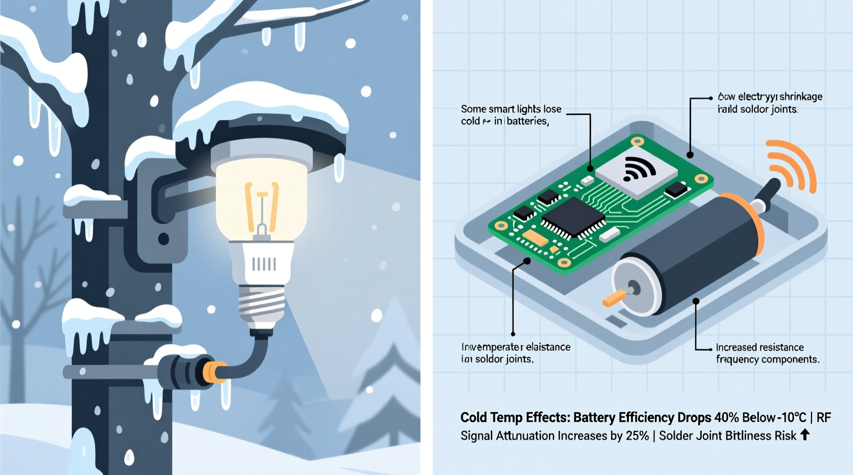 why do some smart lights lose connection in cold outdoor temps