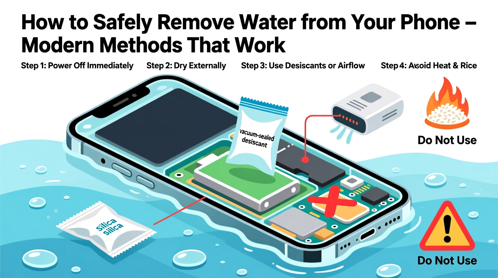 how to safely remove water from your phone without rice modern methods that work