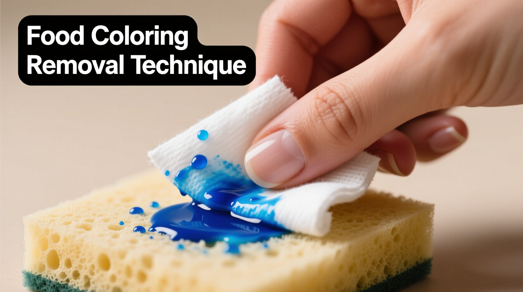 Hand demonstrating food coloring removal technique