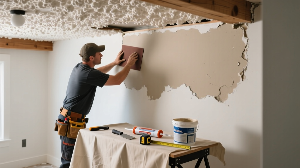 Fixing a Noisy, Damaged Popcorn Ceiling