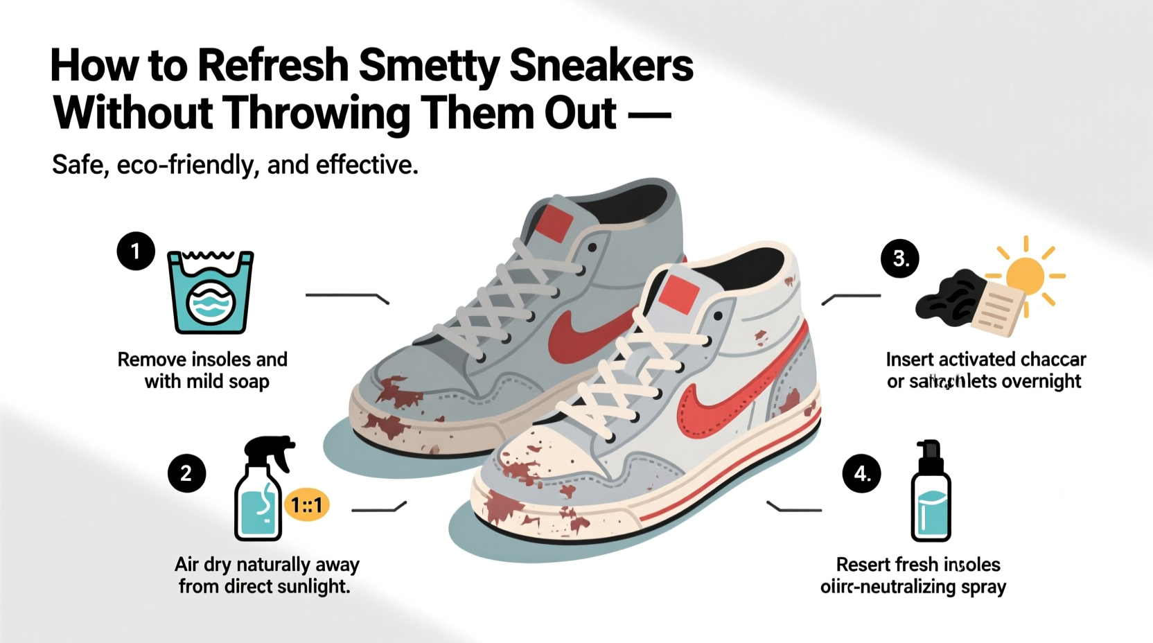 how to refresh smelly sneakers without throwing them out