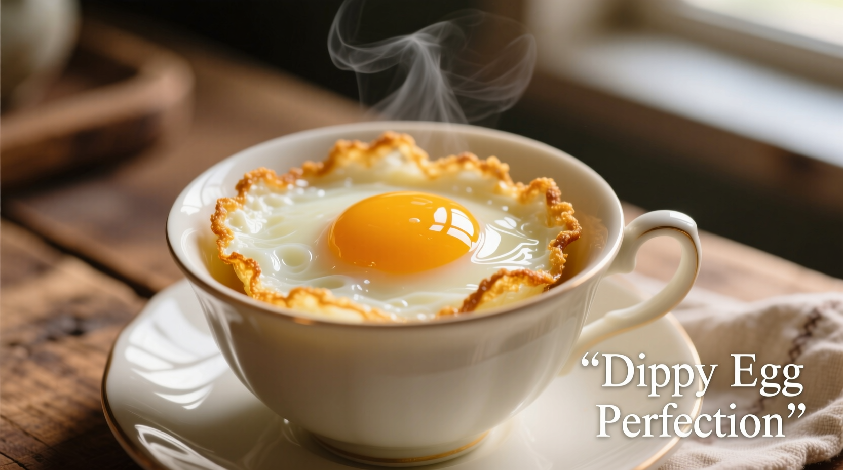 Perfectly cooked dippy egg with runny yolk