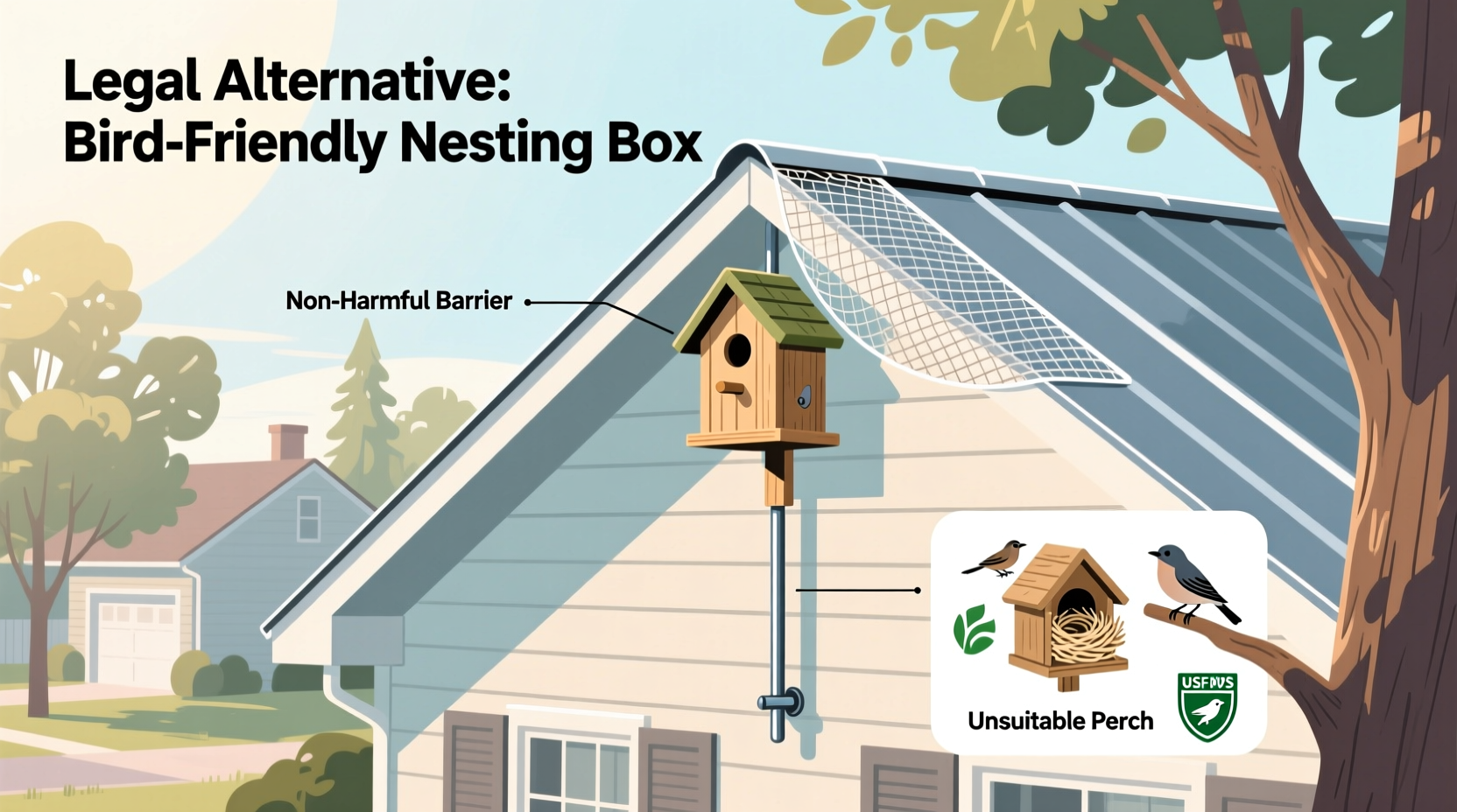 how do you prevent birds from building a nest