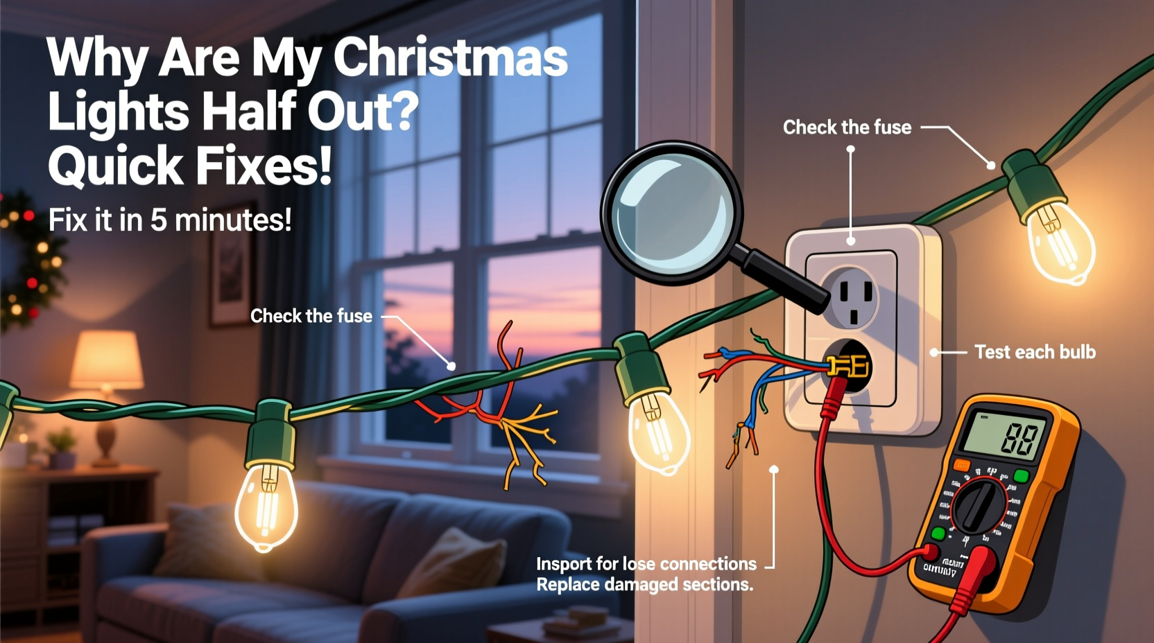 why is my christmas light strand half out quick fixes for broken circuits