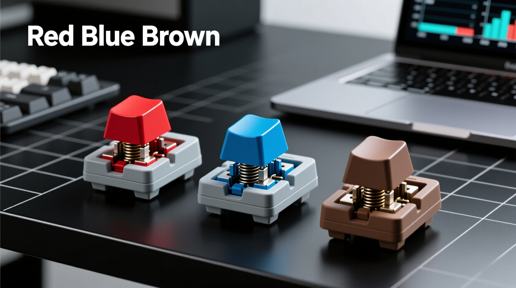 mechanical keyboard switch colors guide red vs blue vs brown for typing