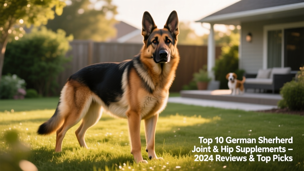 German Shepherd standing confidently on grass, showing good posture and mobility