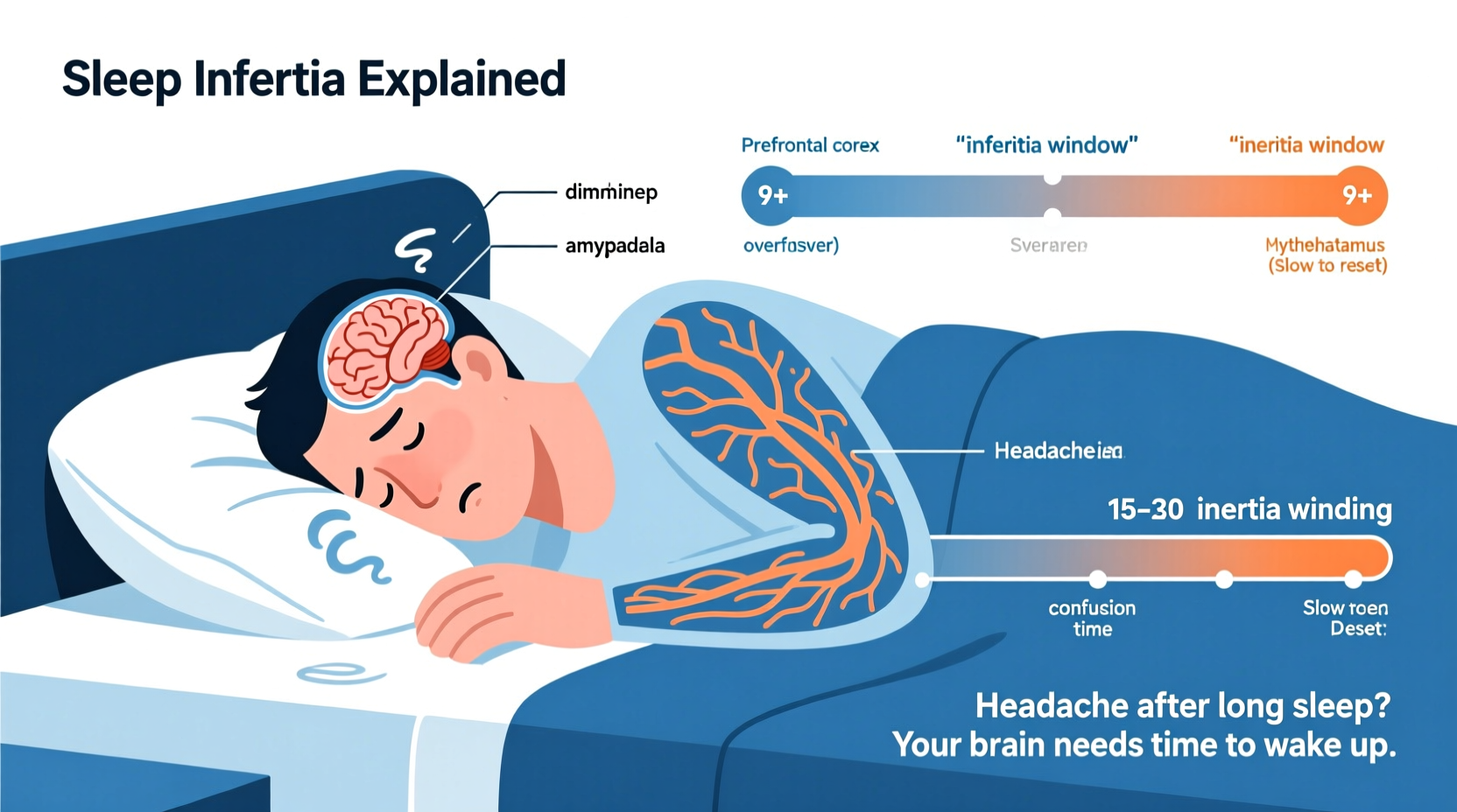 why do i get a headache after sleeping too long sleep inertia explained