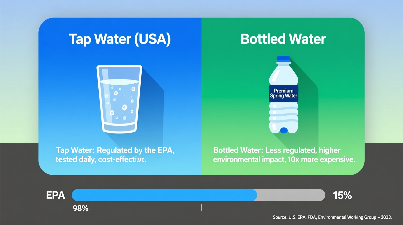 is tap water safe to drink in the us compared to bottled options
