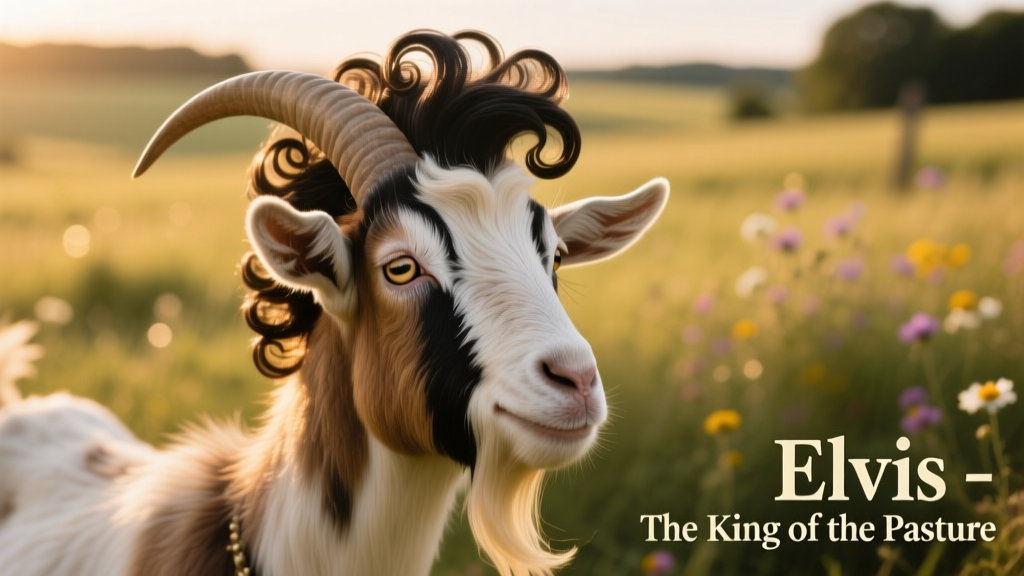 Goat Named ‘Elvis’ Has Hairstyle to Match His Name and It’s Priceless