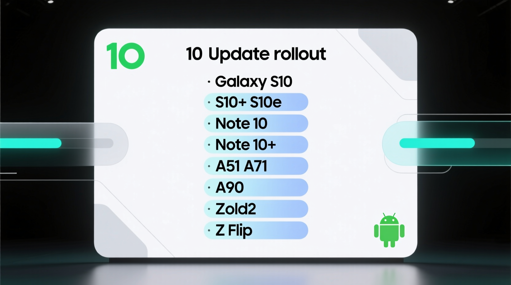 that leaked list of samsung devices getting android 10