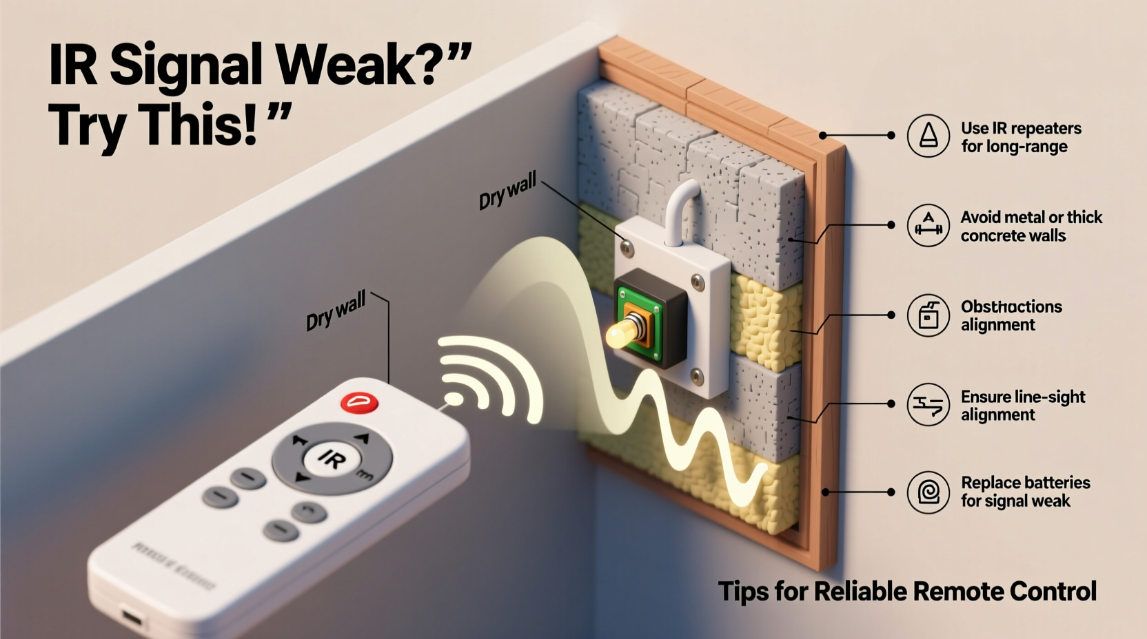 why do some christmas light remotes not work through walls range tips