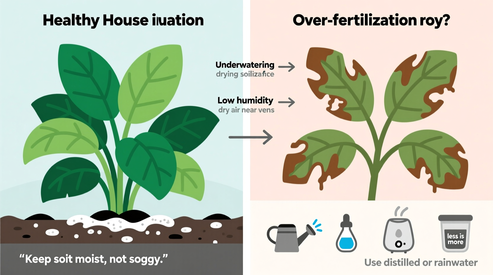 why do houseplants get brown tips and how to stop it