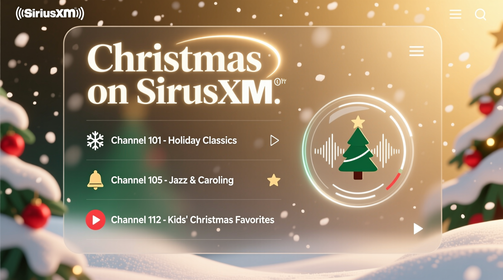 what channel is christmas on sirius