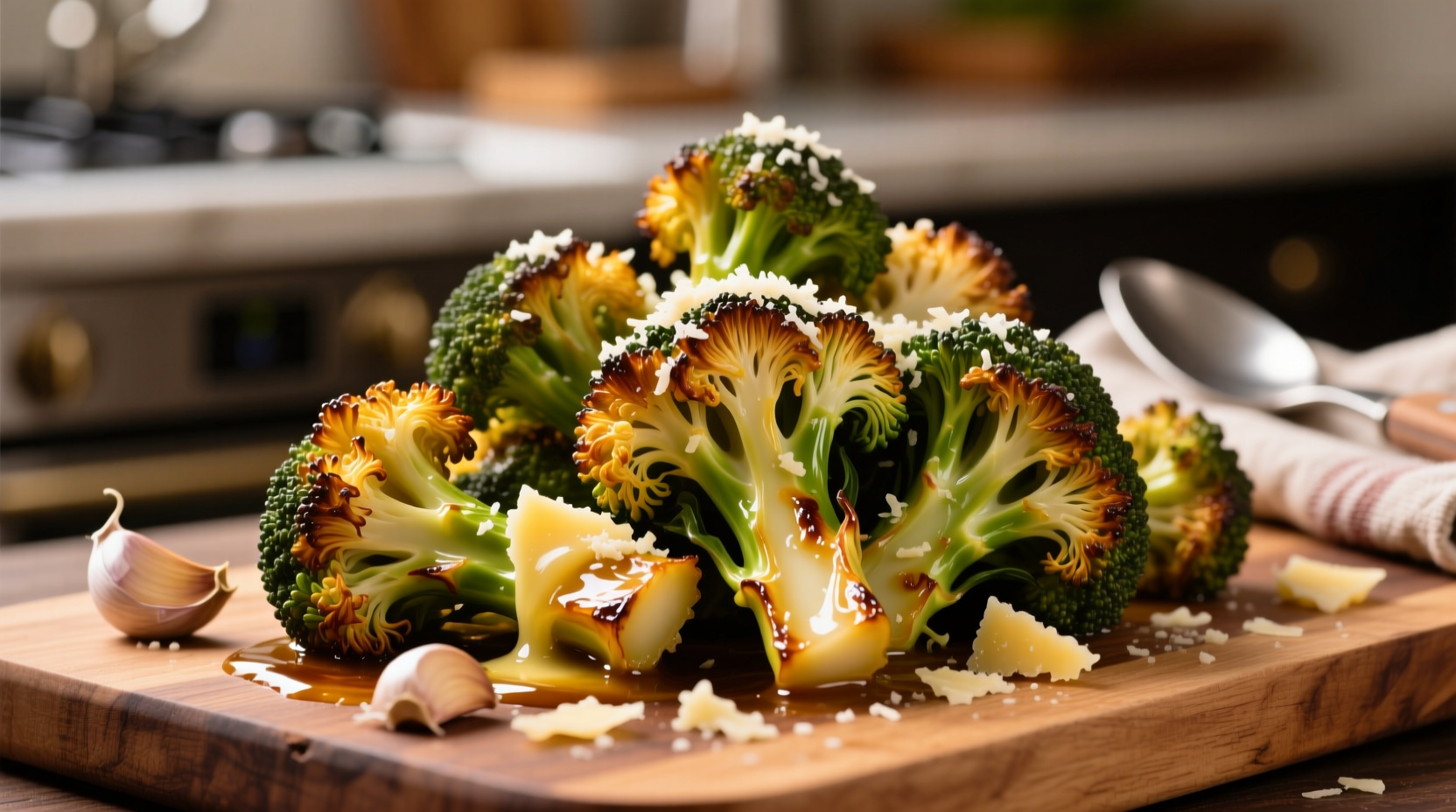 roasted broccoli with garlic and parmesan cheese