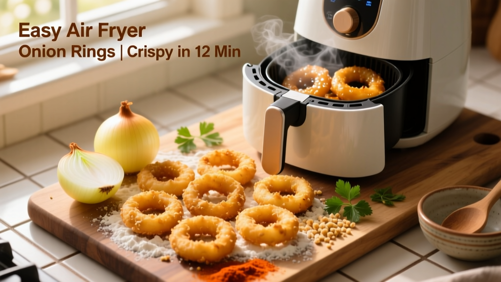 Crispy Air Fryer Onion Rings in 12 Minutes!