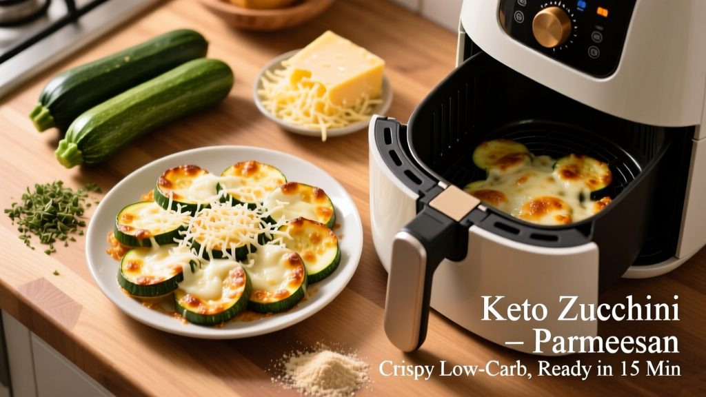 Crispy Keto Zucchini Parmesan in Air Fryer
