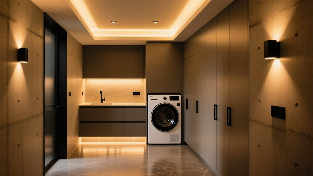 Fix Laundry Room Shadows Under 36" Cabinets
