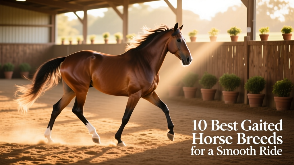 A Paso Fino horse performing its signature lateral gait in a sunlit arena