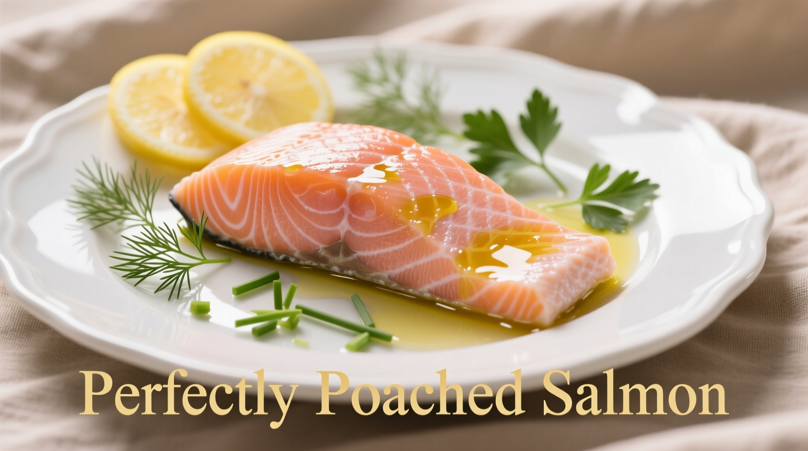 Perfectly poached salmon with lemon and herbs