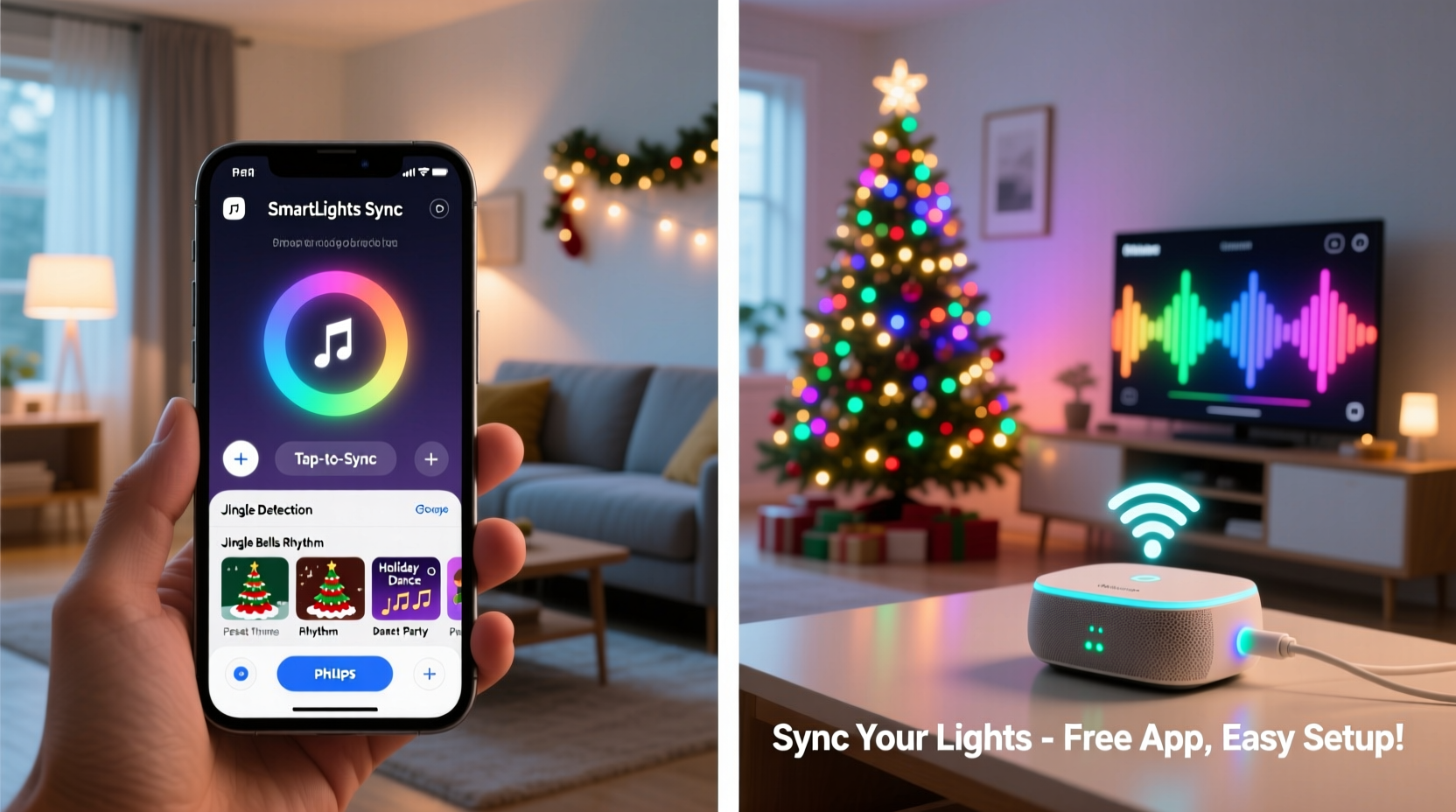 how to sync your christmas lights with music using smart home tech and affordable apps
