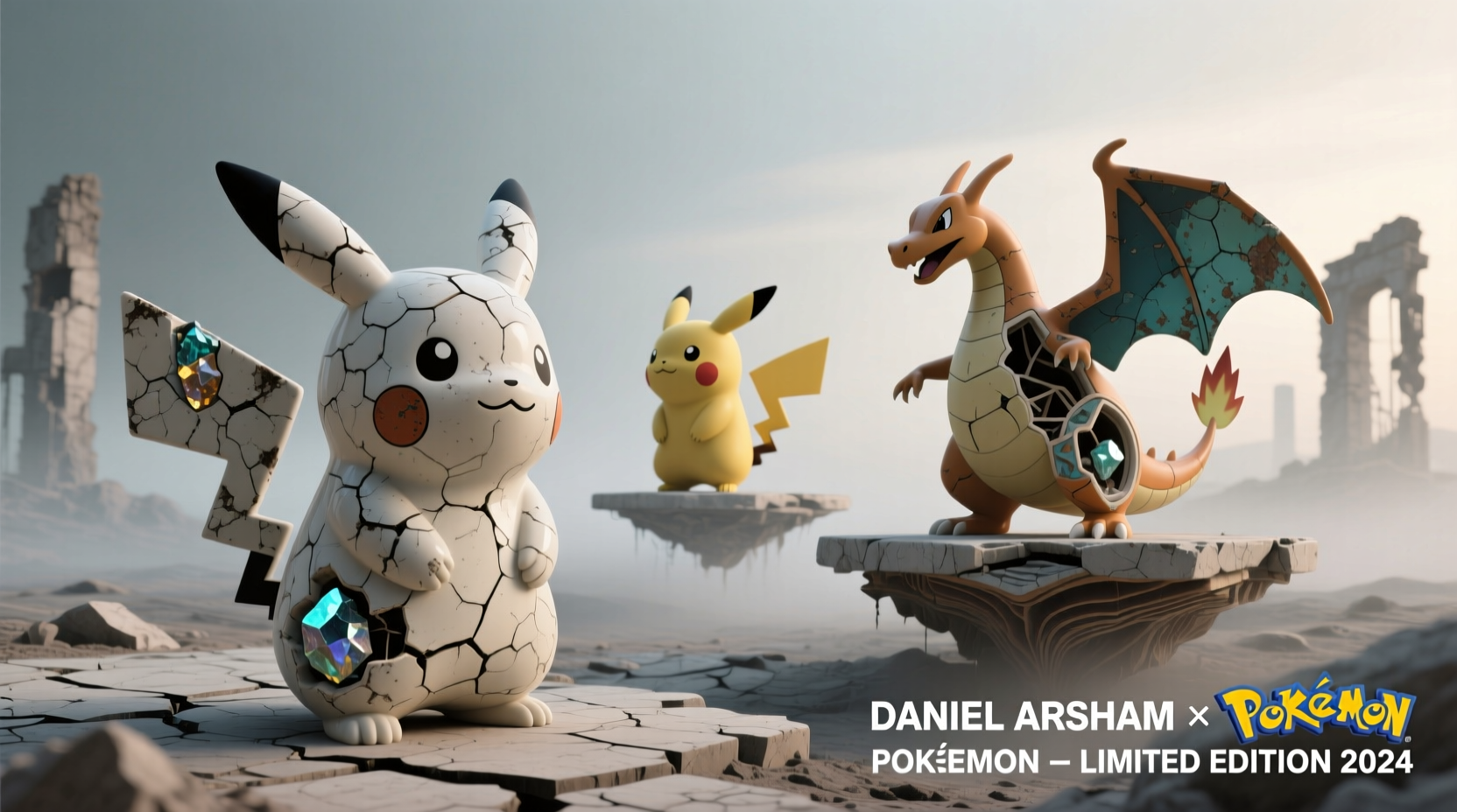 daniel arsham x pokemon collaboration