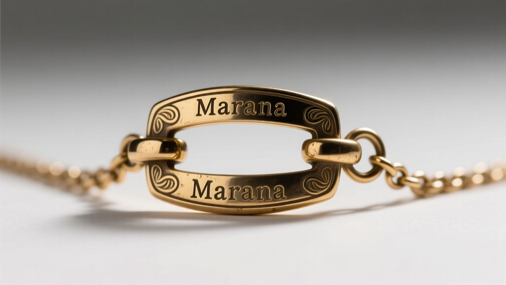 Macro shot of a vintage Mariana necklace clasp showing the stamped Israel hallmark and original spring ring under bright lighting