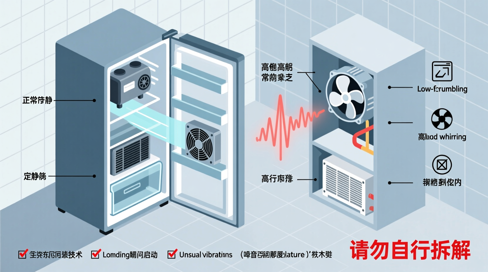 why is my fridge making weird noises and when should i call a technician