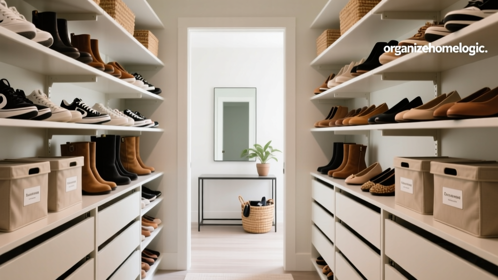 How to Organize a Shoe Closet in the Entryway