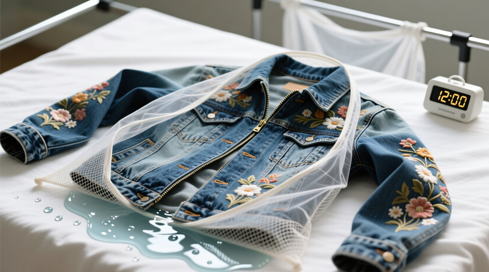 how to wash embroidered denim jackets safely