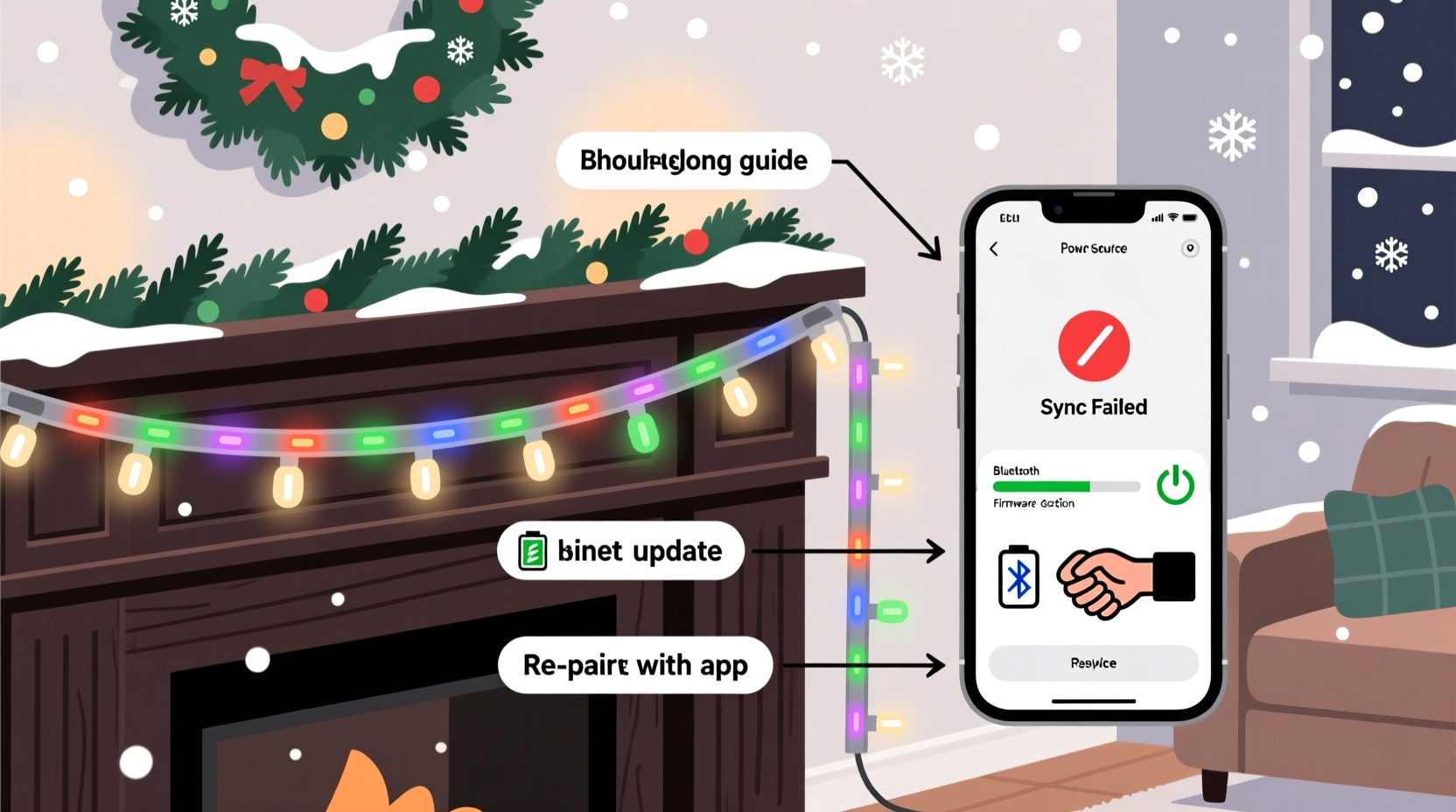 why is my led christmas light strip not syncing troubleshooting tips