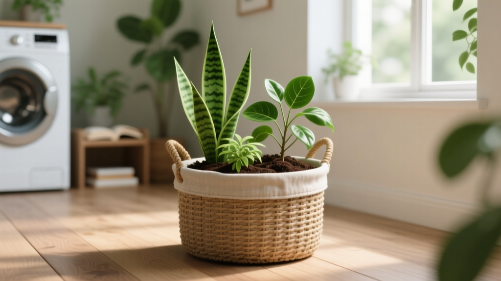 How to Plant Indoor Plants in Laundry Baskets