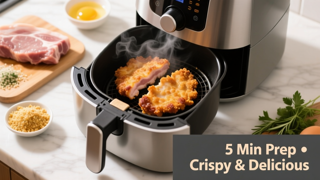 Crispy Boneless Pork Cutlets in Air Fryer (5 Min Prep!)