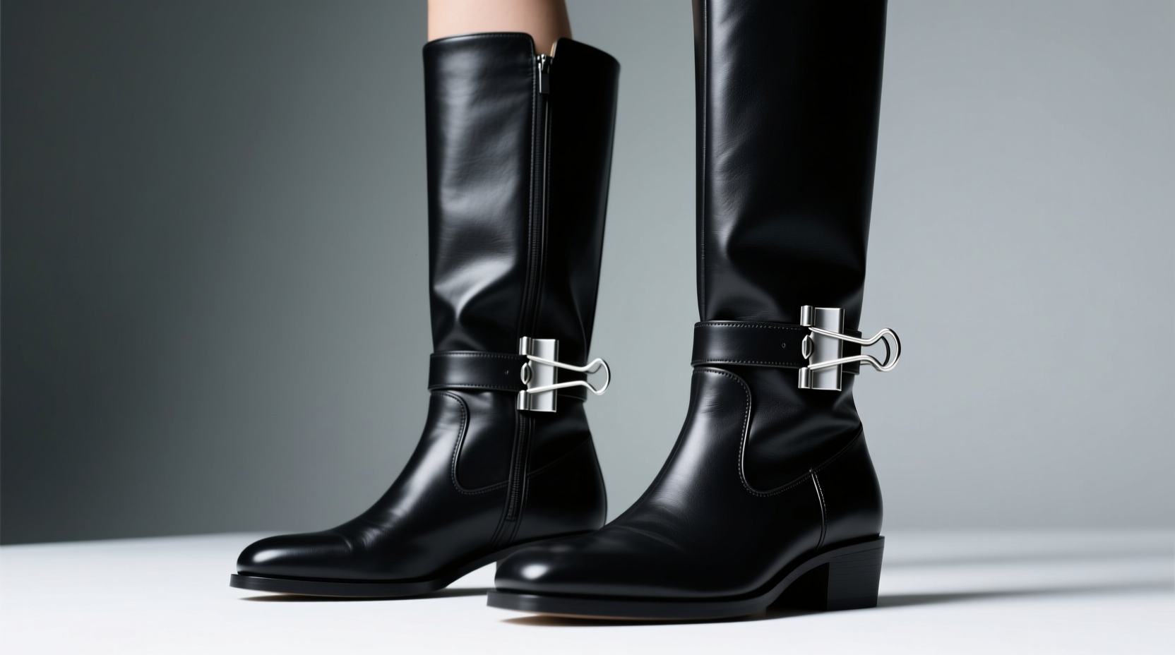 keep tall boots from slouching with binder clips