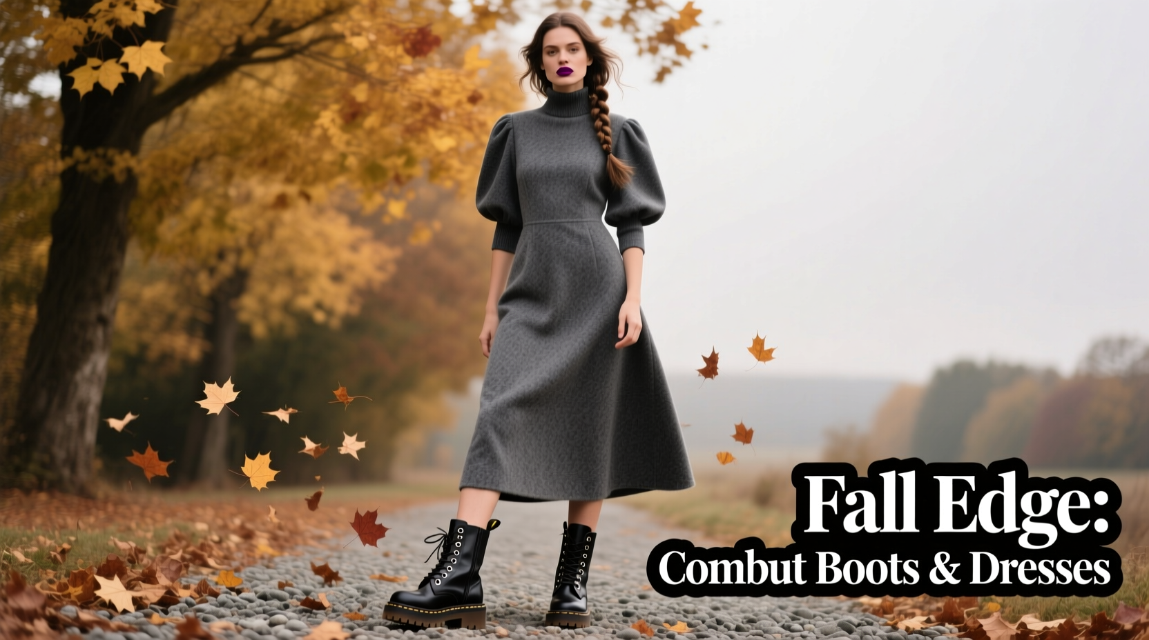 how to style combat boots with dresses for fall transition