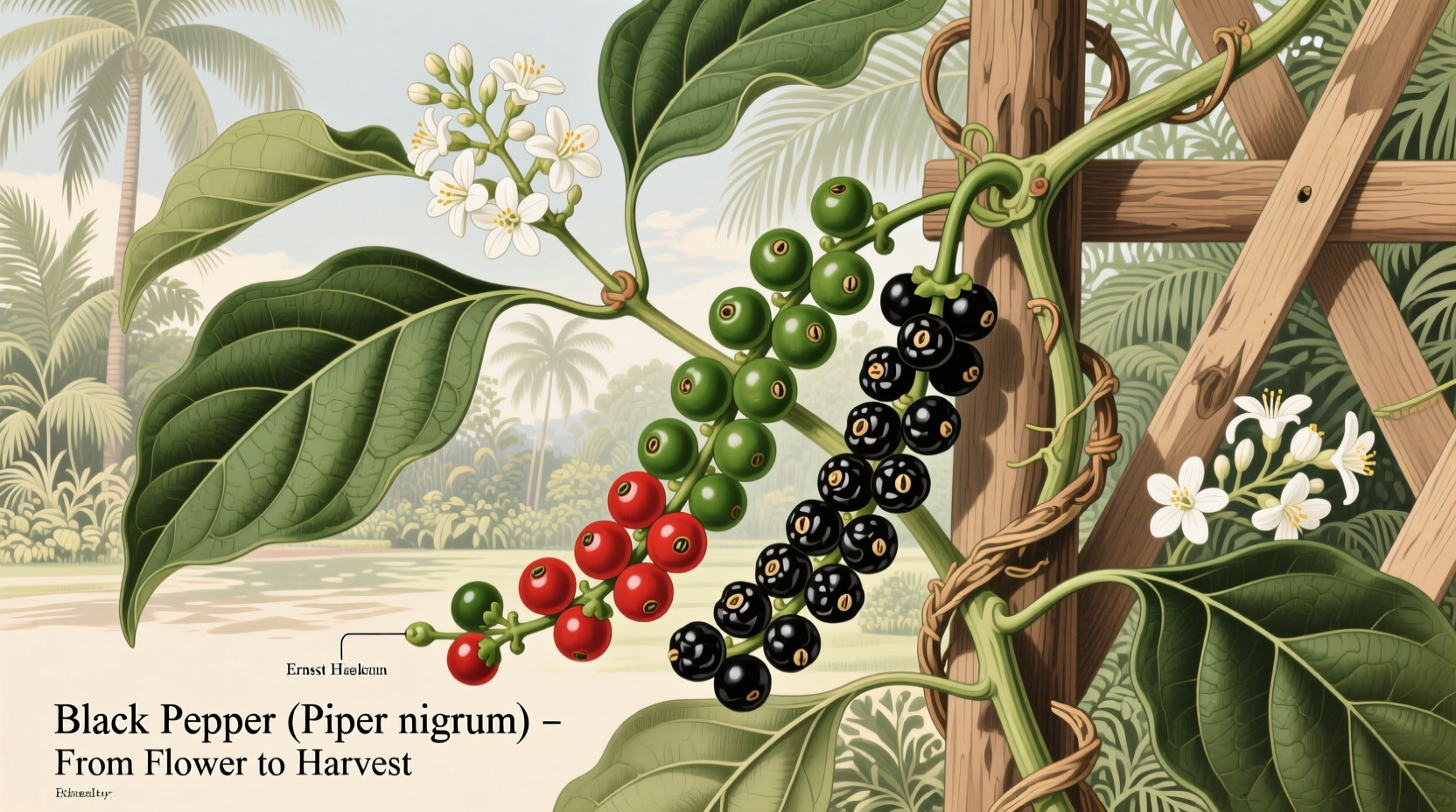 Pfefferkörner an der Liane
